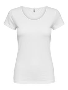 ONLY Regular Fit Round Neck T-Shirt -White - 15205059