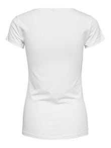 ONLY Normal geschnitten Rundhals T-Shirt -White - 15205059