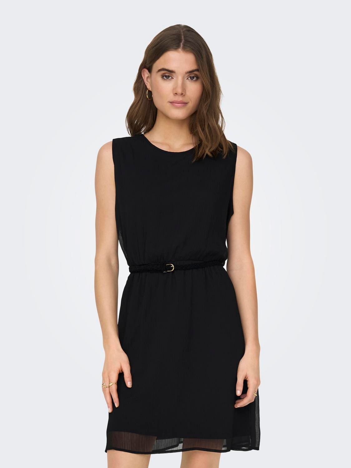 ONLY Regular Fit Round Neck Short dress -Black - 15205251
