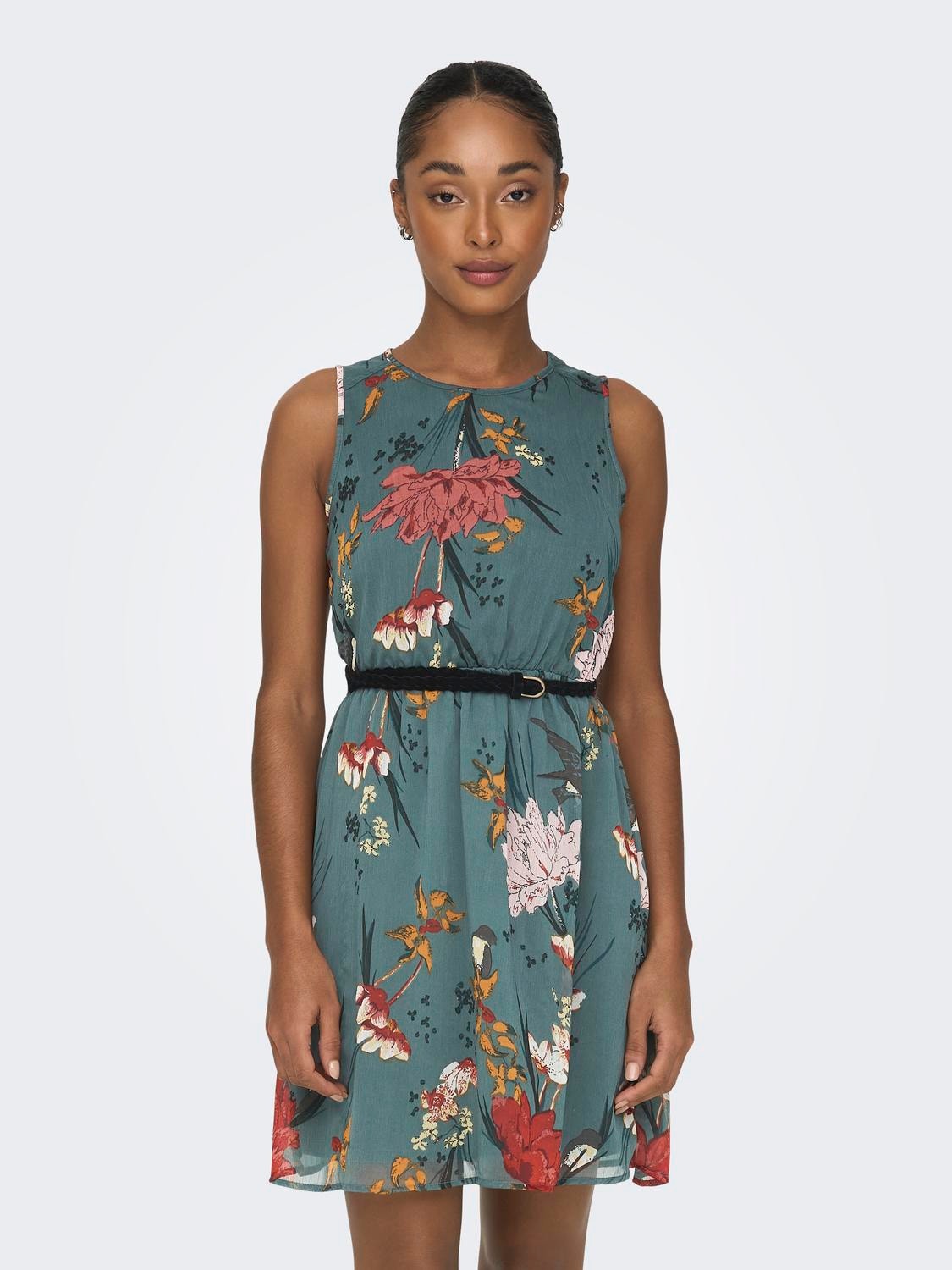 ONLY Mini kjole med bælte -Balsam Green - 15205251
