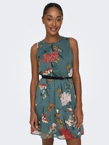 ONLY Regular fit O-hals Korte jurk -Balsam Green - 15205251