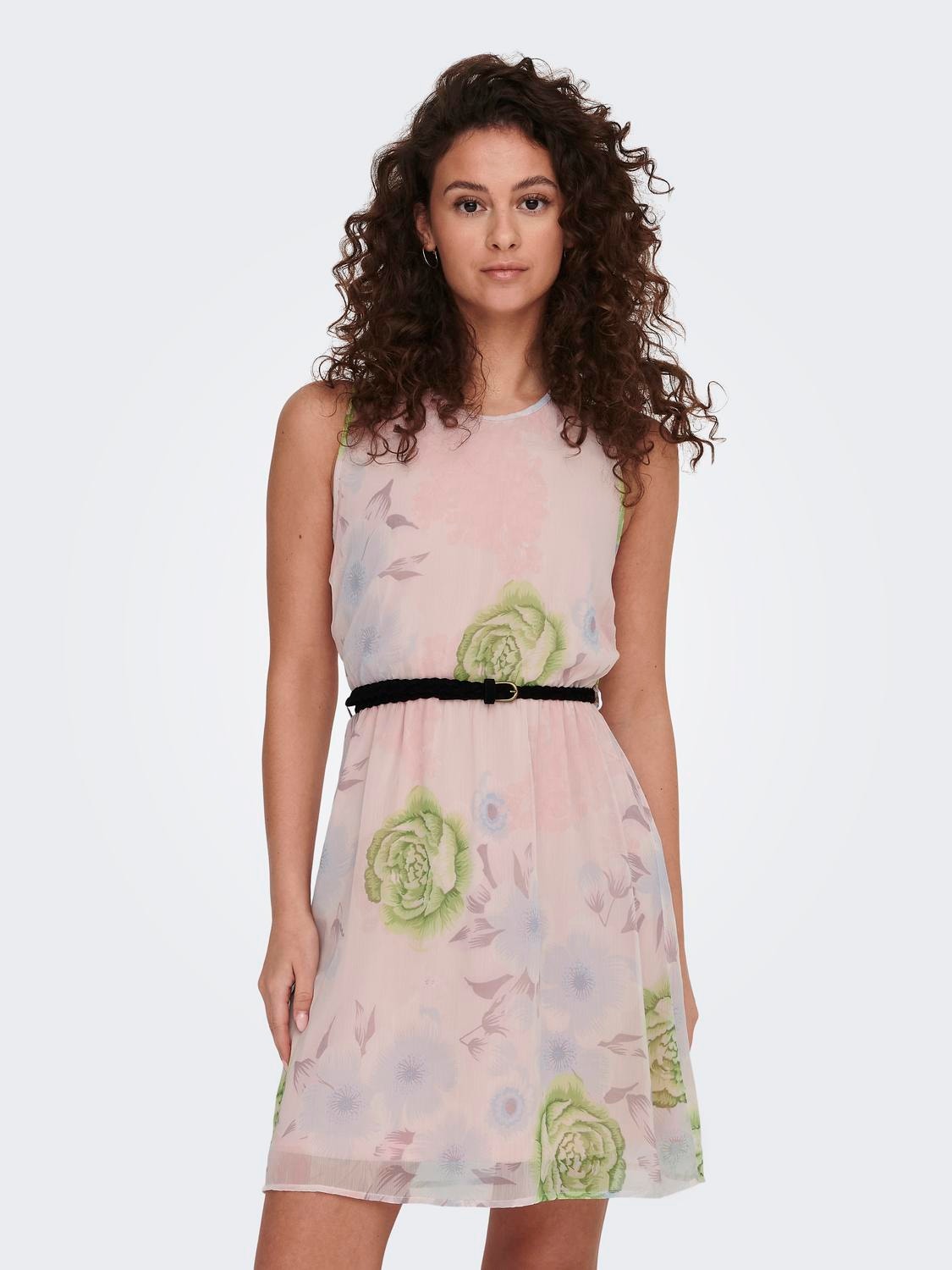 ONLY Regular Fit Round Neck Short dress -Heavenly Pink - 15205251