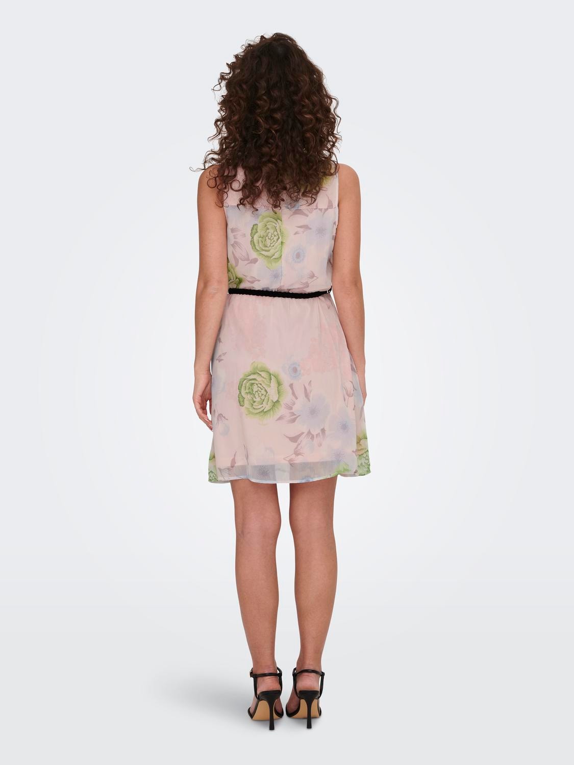 ONLY Normal geschnitten Rundhals Kurzes Kleid -Heavenly Pink - 15205251