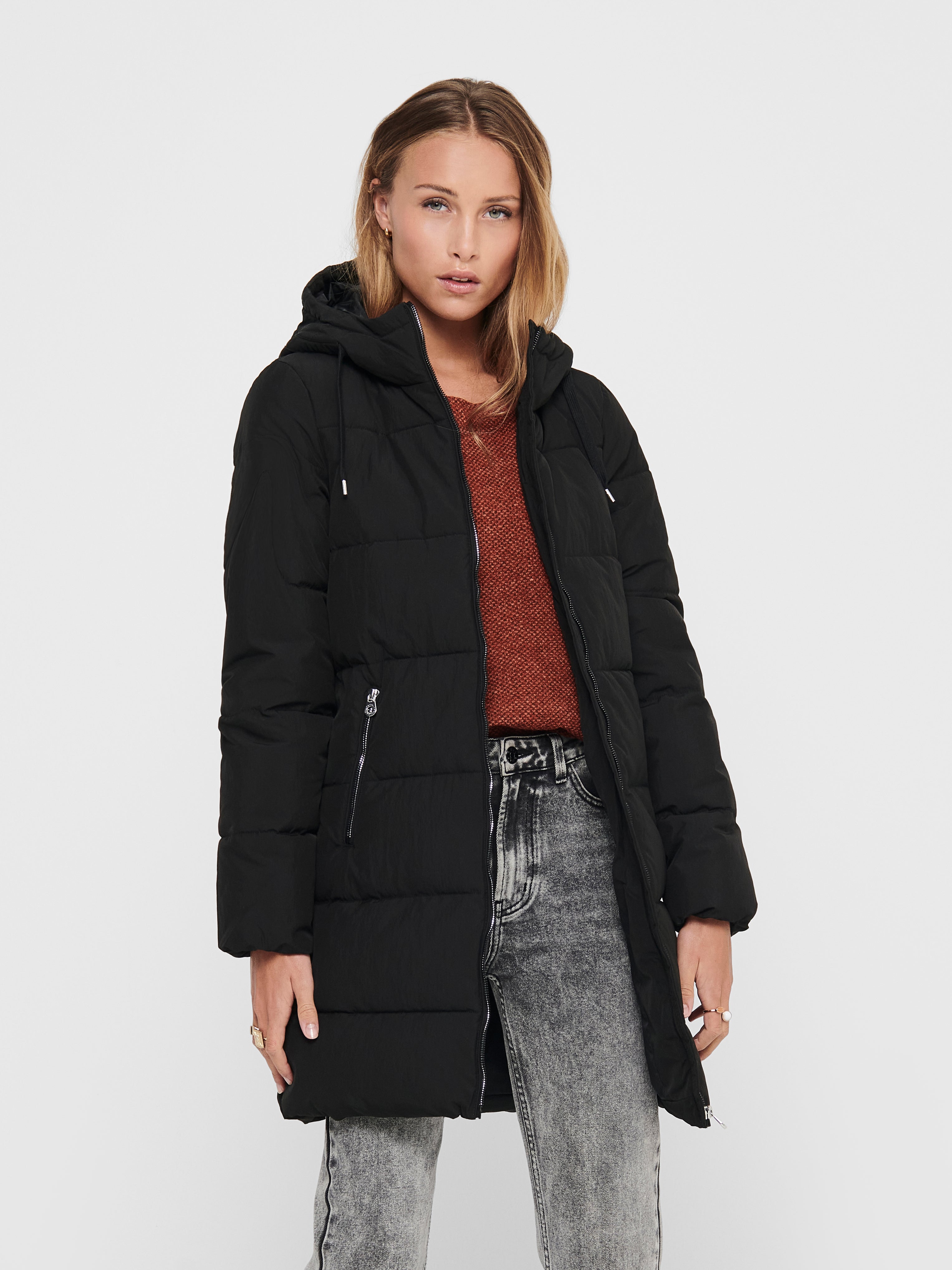 Black M NoName Duffel coat discount 92% WOMEN FASHION Coats Duffel coat Knitted 