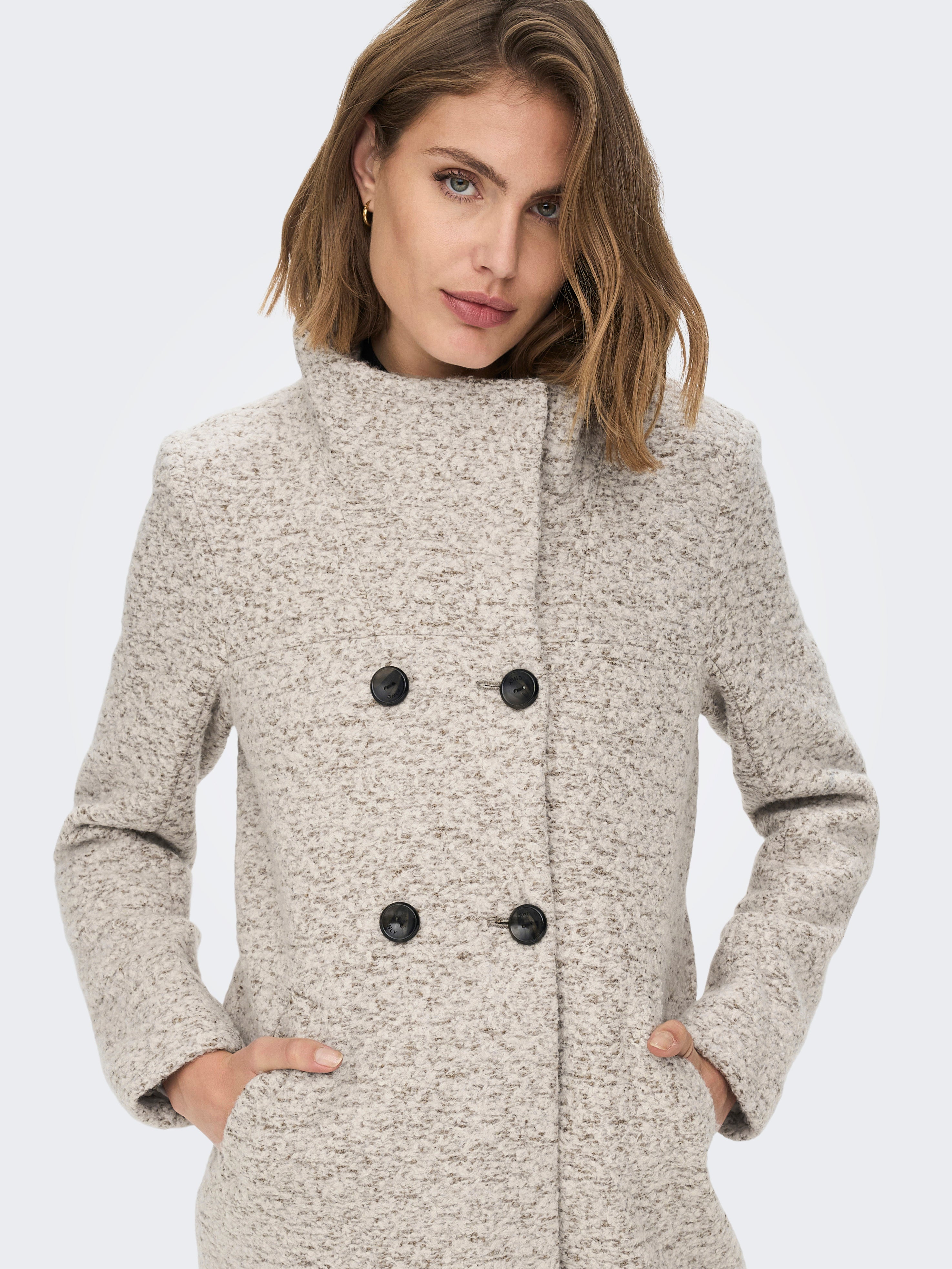 Ladies grey funnel neck on sale coat