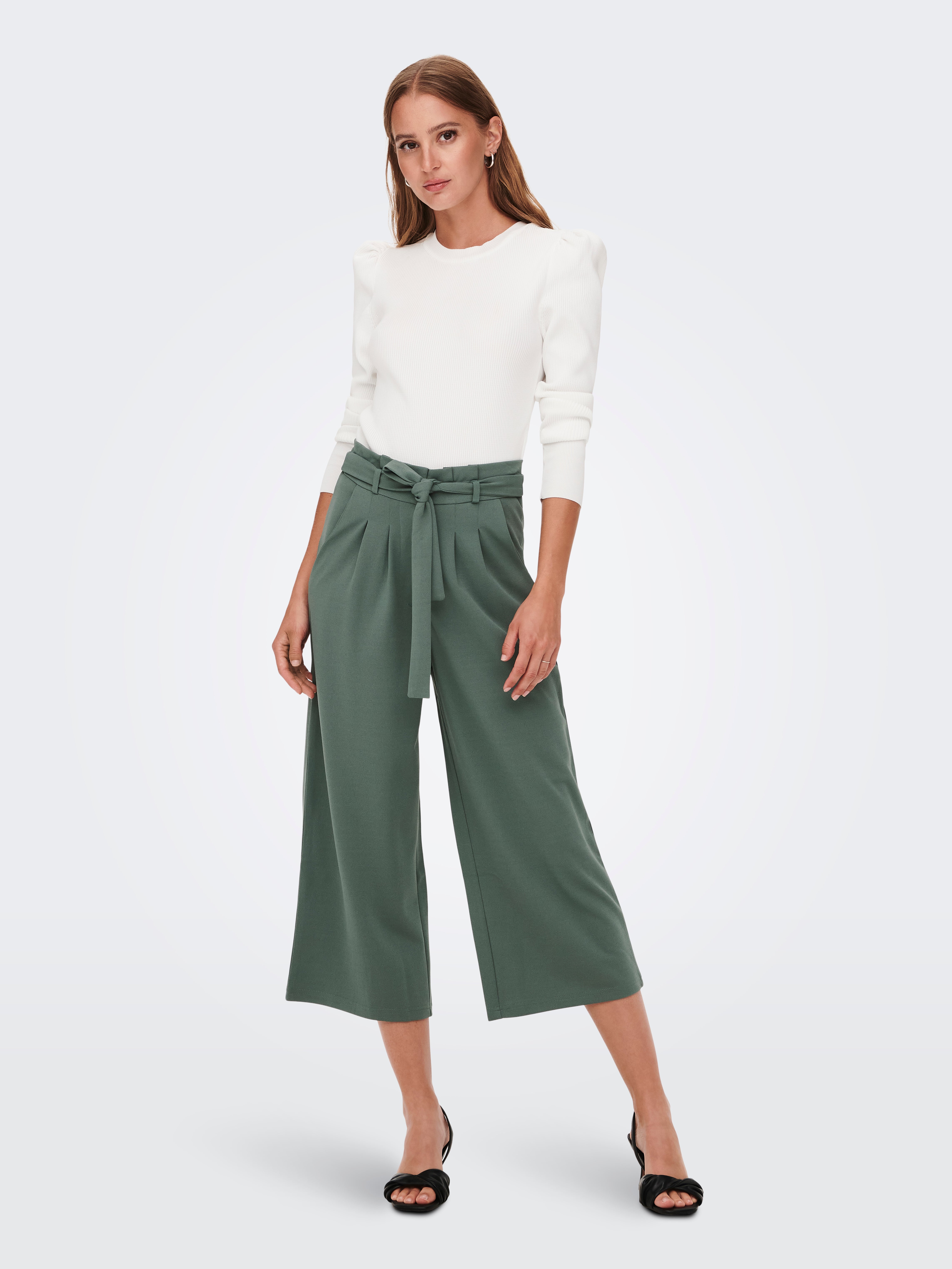 green culotte pants