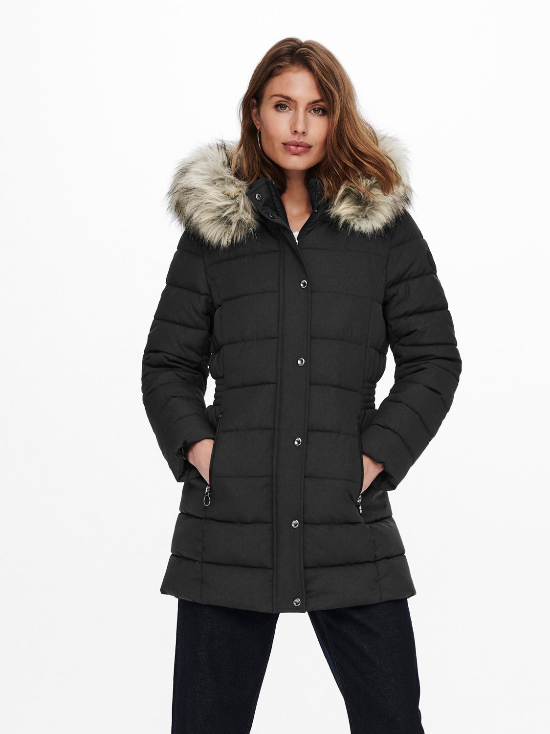 discount 46% Neropale Long coat Gray S WOMEN FASHION Coats Long coat Fur 