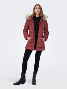 ONLY Hood with detachable faux fur edge Jacket -Spiced Apple - 15205636