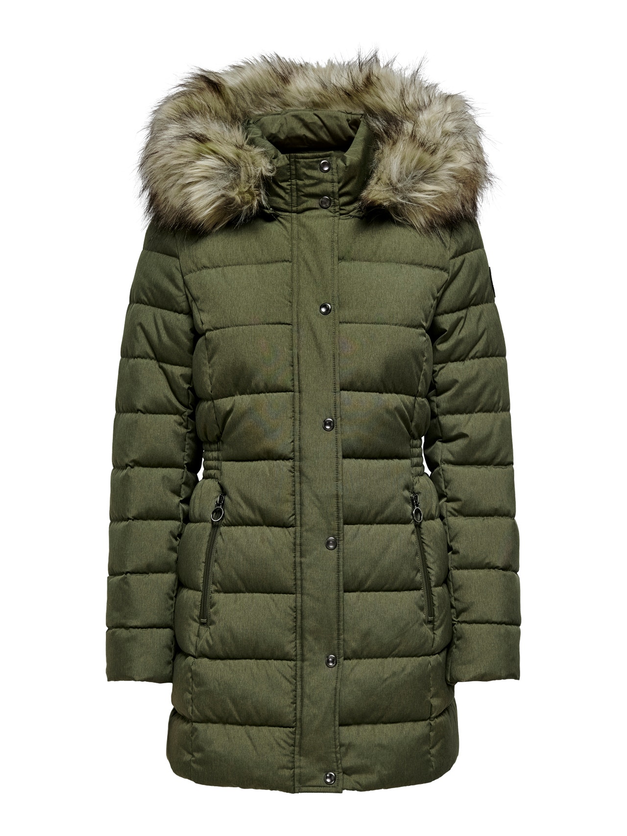 ONLY Hood with detachable faux fur edge Jacket -Kalamata - 15205636