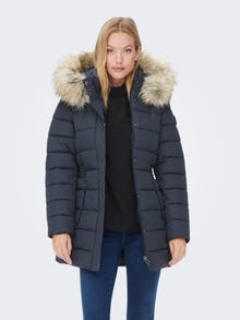 ONLY Hood with detachable faux fur edge Jacket -India Ink - 15205636