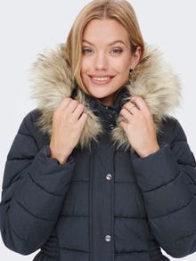 ONLY Hood with detachable faux fur edge Jacket -India Ink - 15205636