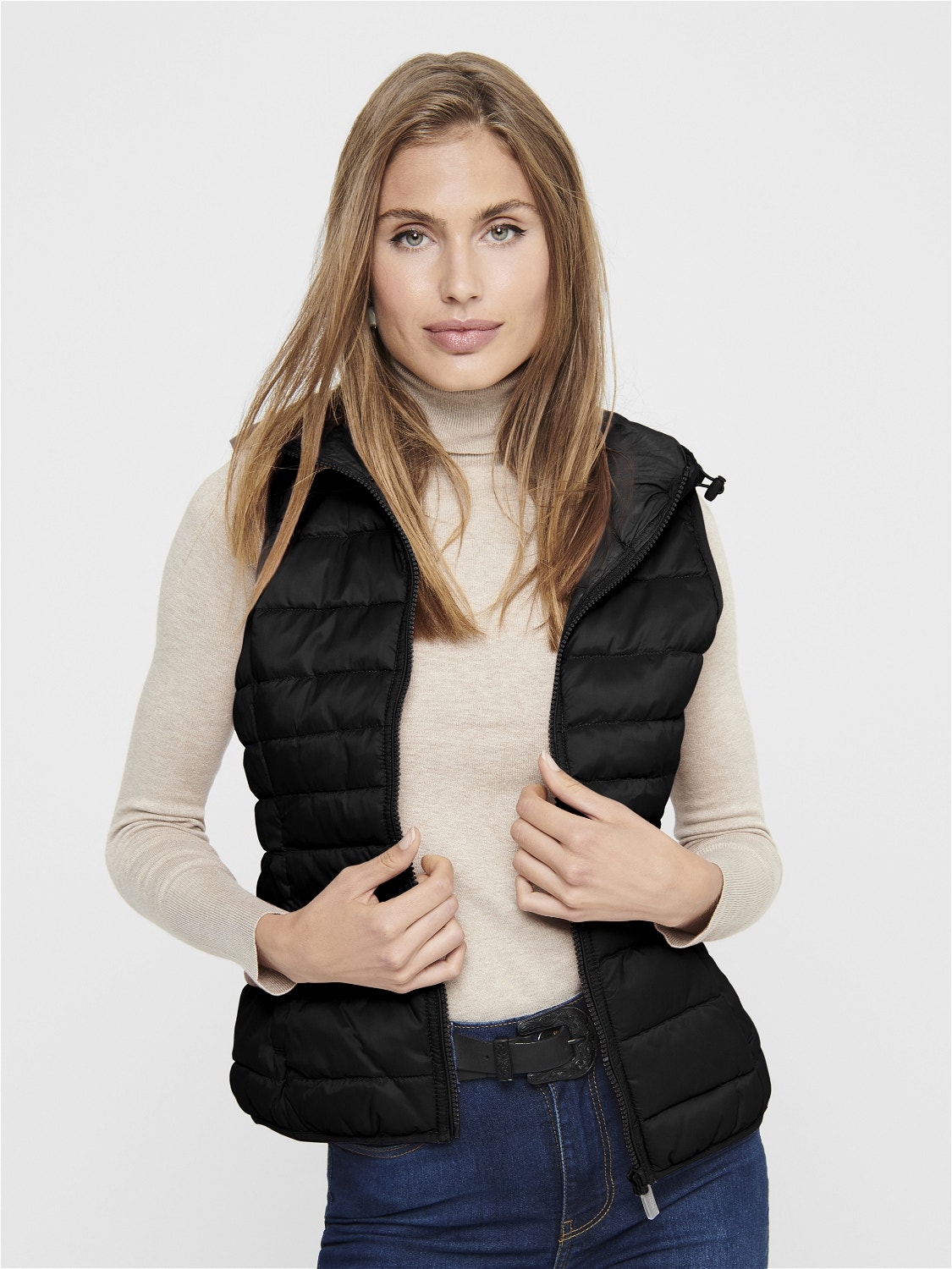 ONLY High stand-up collar Otw Gilet -Black - 15205760