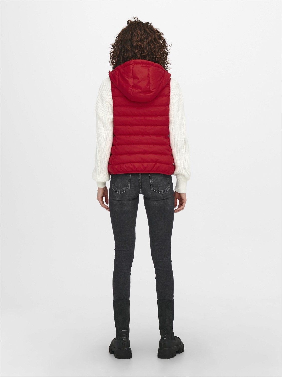 ONLY High stand-up collar Otw Gilet -High Risk Red - 15205760