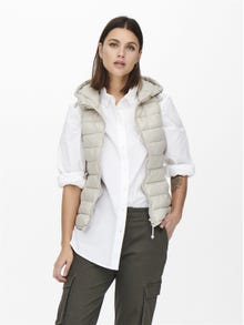 ONLY High stand-up collar Otw Gilet -Pumice Stone - 15205760