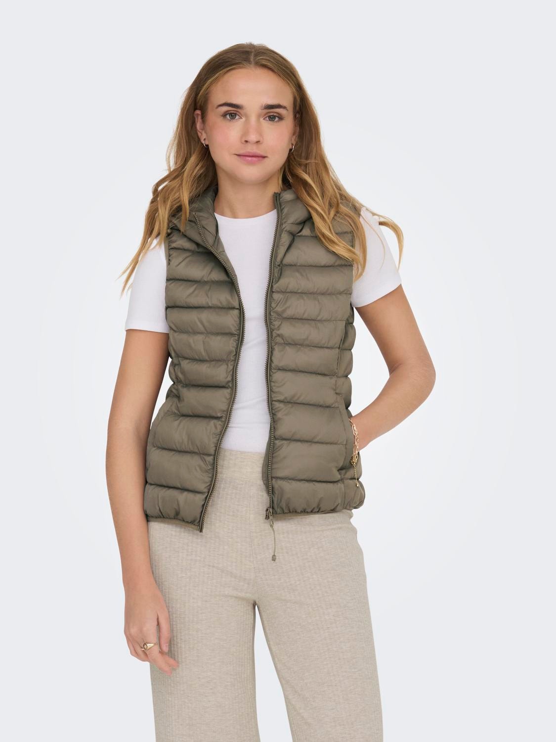 ONLY Quilted Waistcoat -Walnut - 15205760