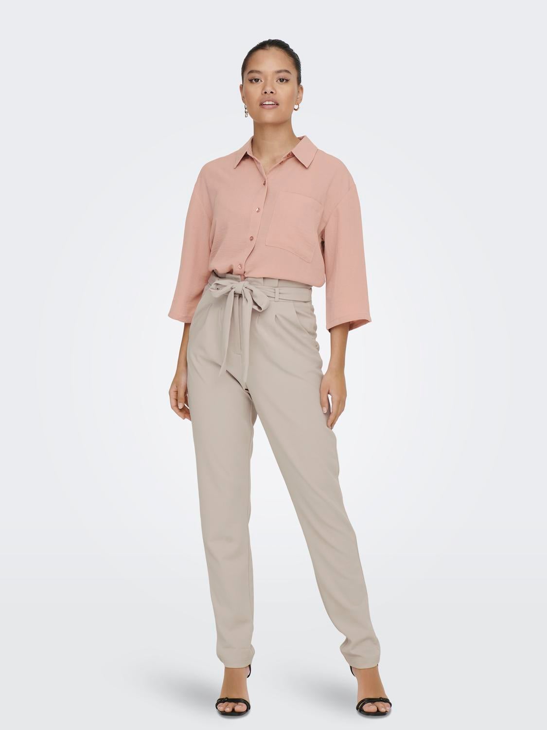 High Waisted Straight Fit Cargo Pants | boohoo