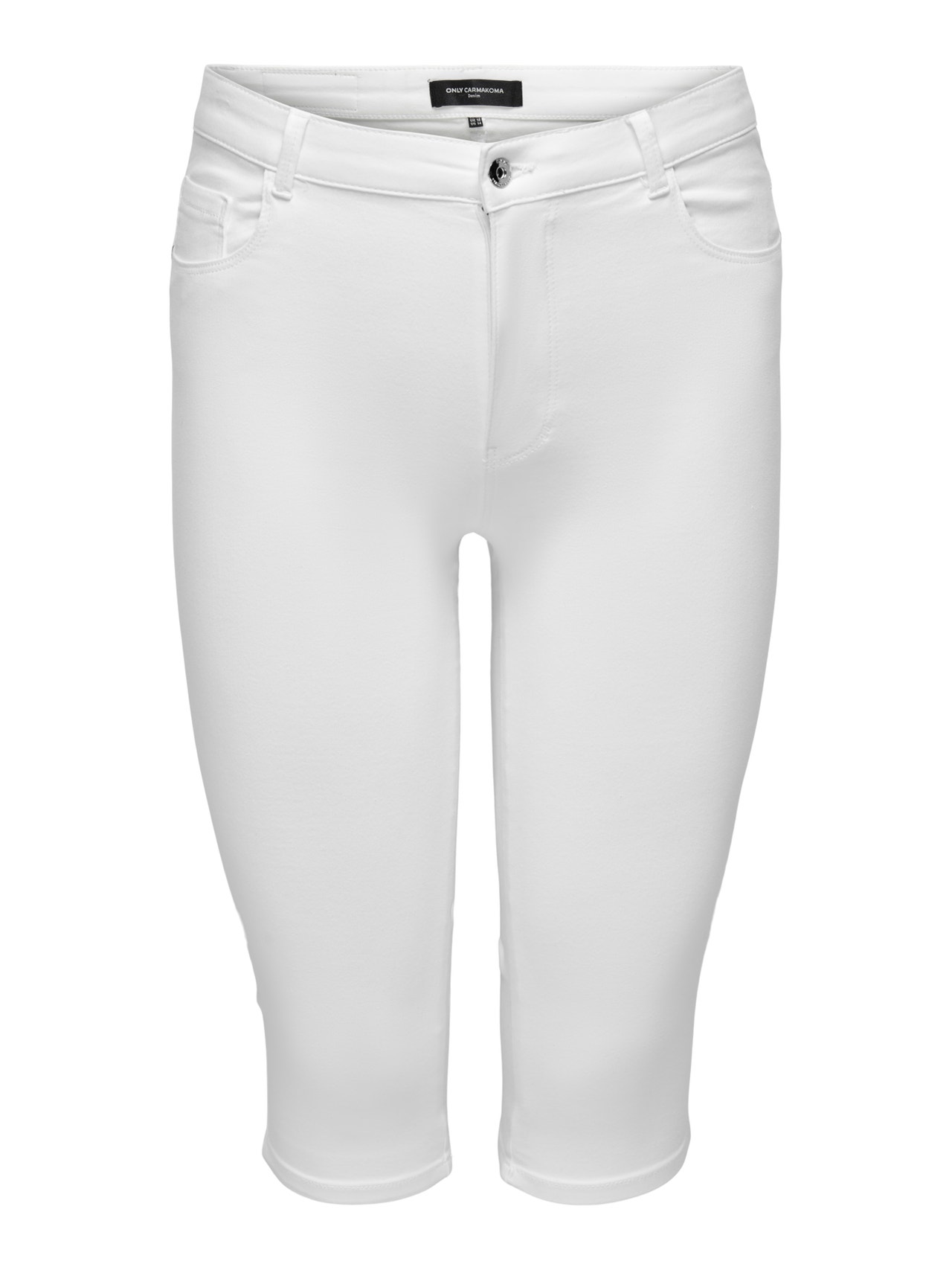ONLY CARAUGUSTA Hohe Taille Skinny Fit Jeans-Shorts -White - 15205938