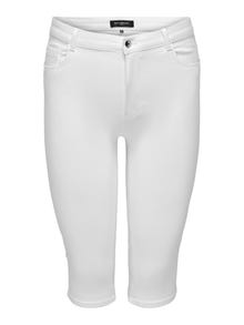 ONLY CARAUGUSTA Hohe Taille Skinny Fit Jeans-Shorts -White - 15205938