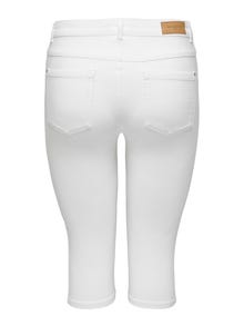 ONLY CARAUGUSTA Hohe Taille Skinny Fit Jeans-Shorts -White - 15205938
