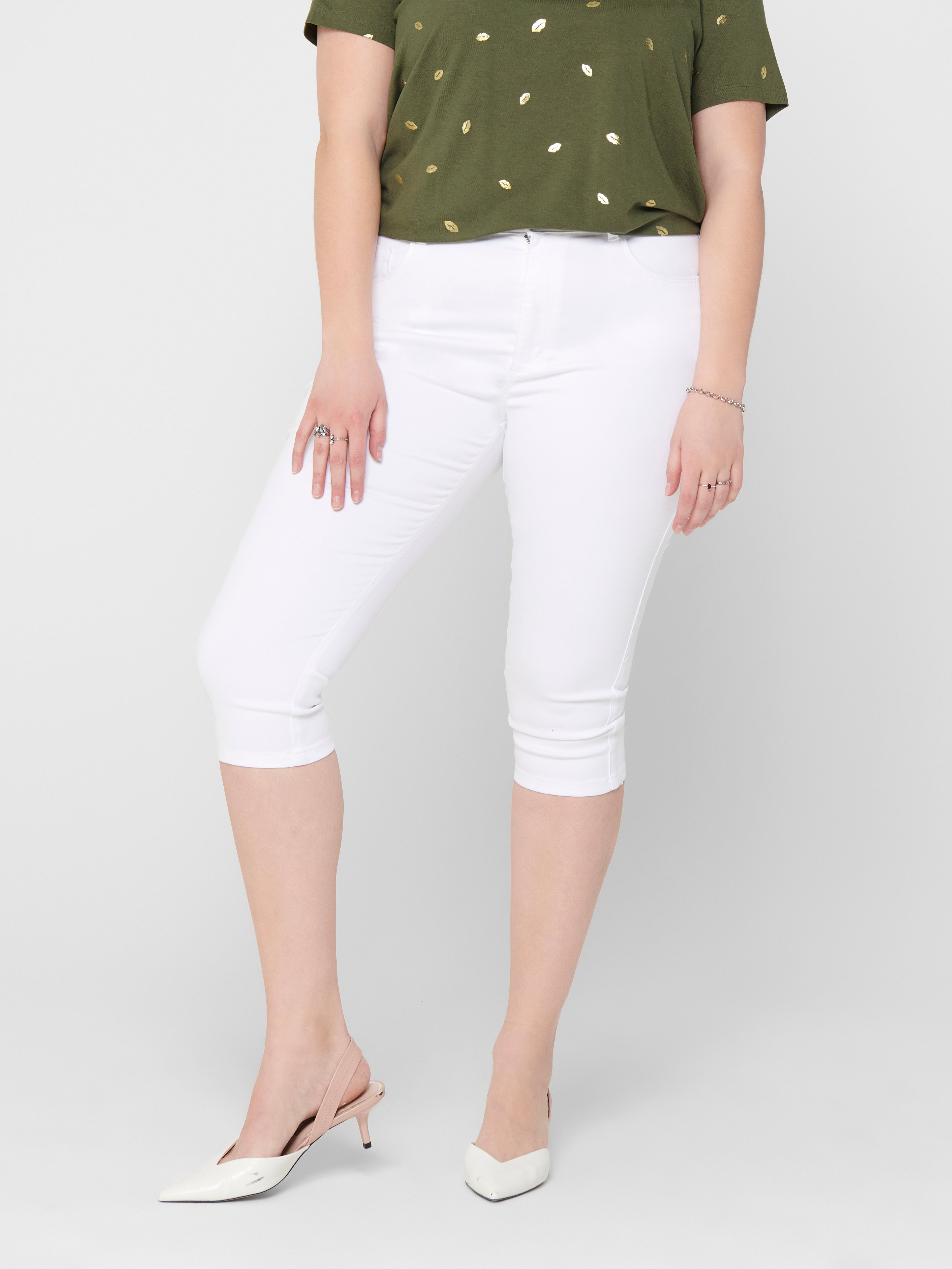 Thumbnail - Caraugusta Hohe Taille Skinny Fit Jeans-shorts