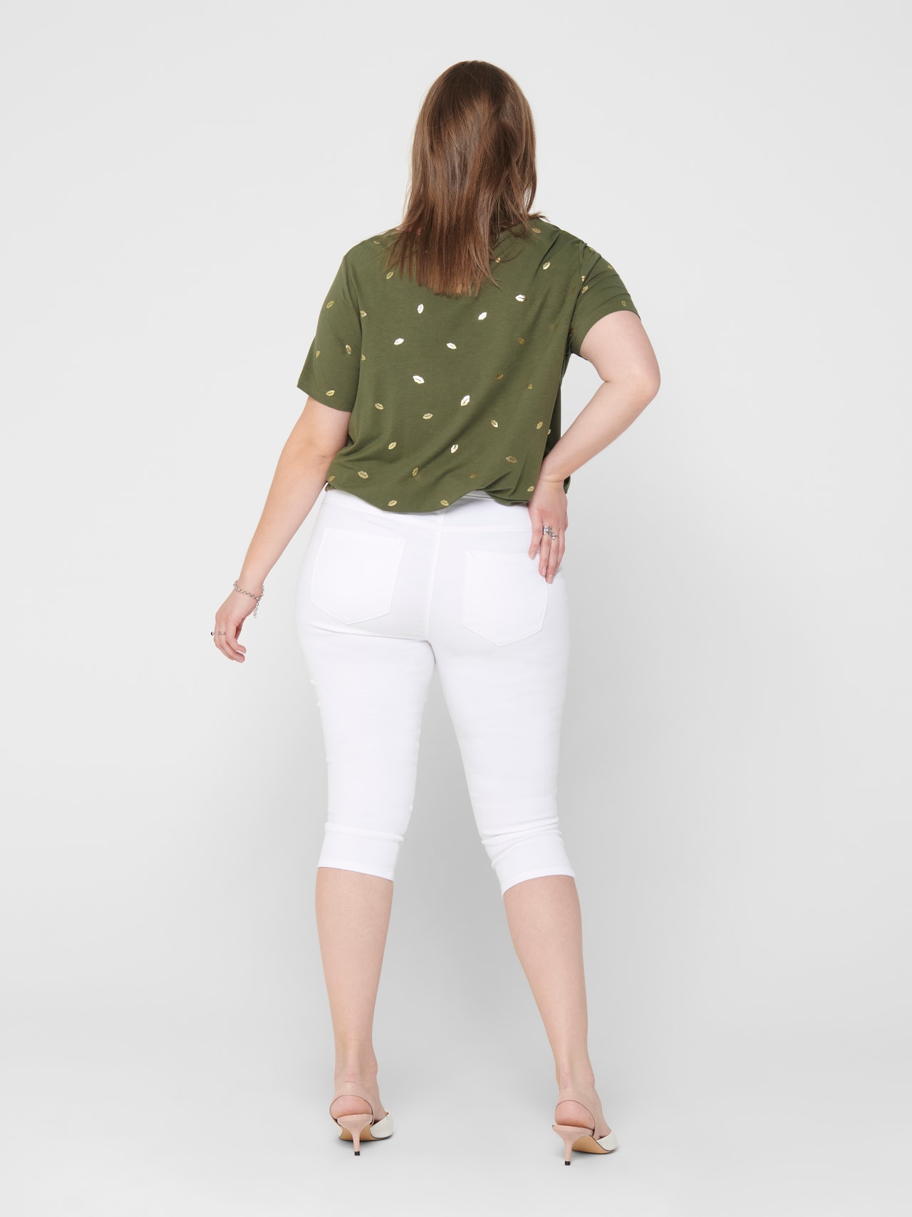 ONLY CARAUGUSTA Hohe Taille Skinny Fit Jeans-Shorts -White - 15205938