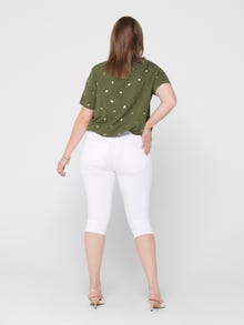 ONLY CARAUGUSTA Hohe Taille Skinny Fit Jeans-Shorts -White - 15205938