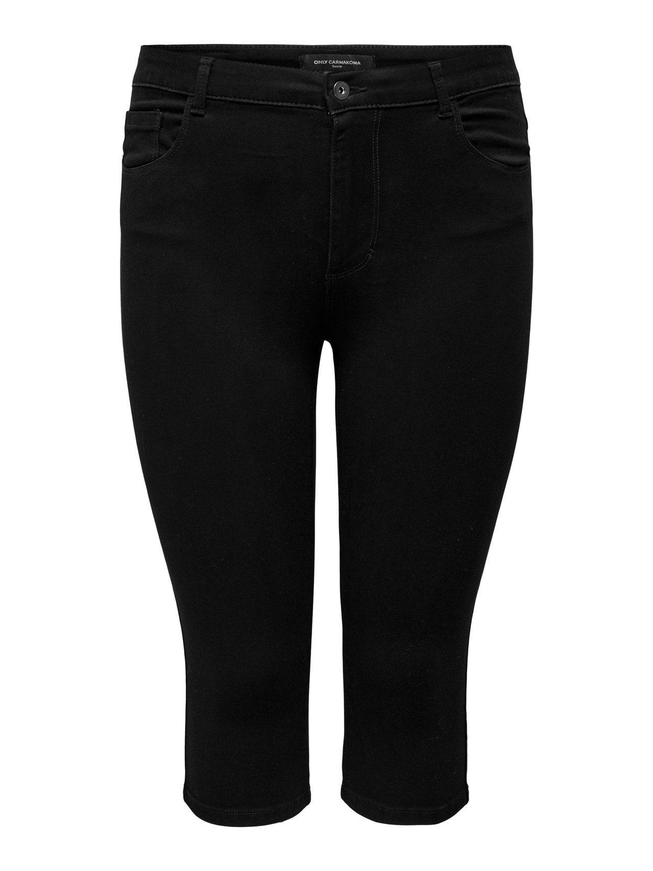 ONLY CARAUGUSTA Cintura alta Skinny Fit Calções de Ganga -Black - 15205943