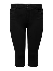 ONLY CARAUGUSTA Cintura alta Skinny Fit Calções de Ganga -Black - 15205943