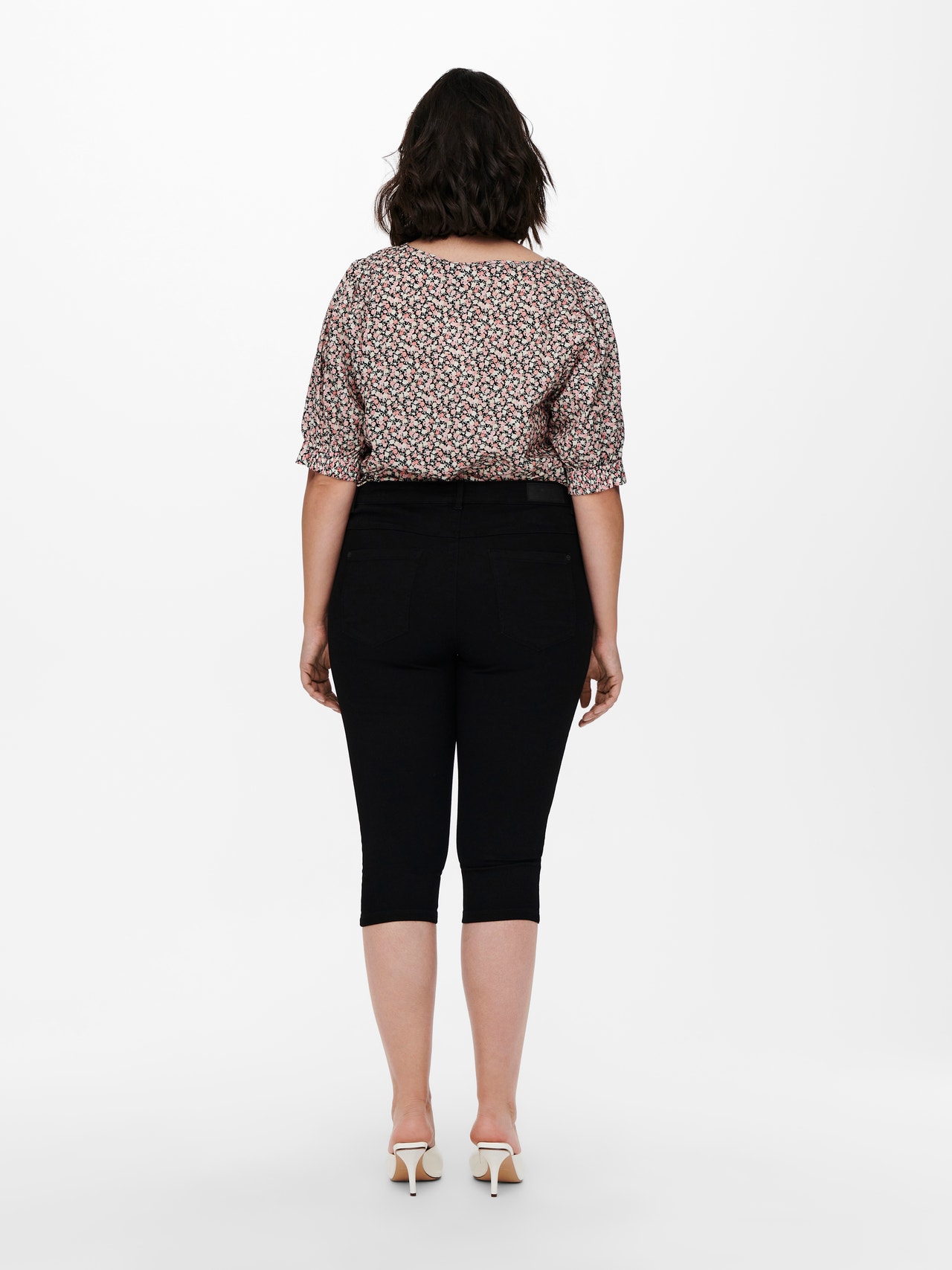 ONLY CARAUGUSTA Cintura alta Skinny Fit Calções de Ganga -Black - 15205943