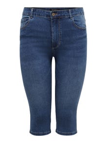 ONLY Shorts Skinny Fit Taille haute -Medium Blue Denim - 15205944