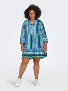 ONLY Oversize Fit V-Neck Short dress -Island Green - 15206065
