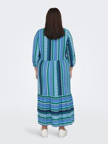 ONLY Curvy V-Neck printed Dress -Island Green - 15206074