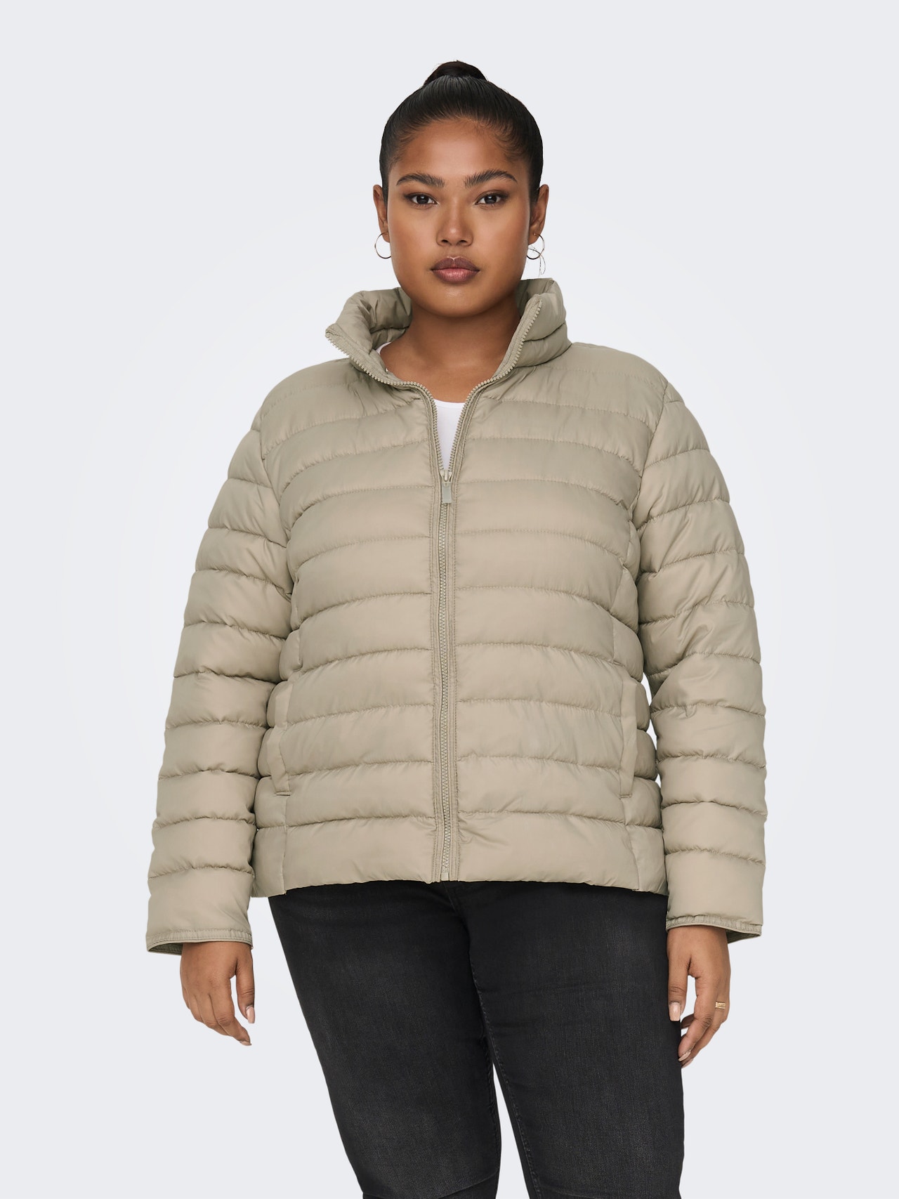 ONLY Curvy short Quilted jacket -Crockery - 15206089
