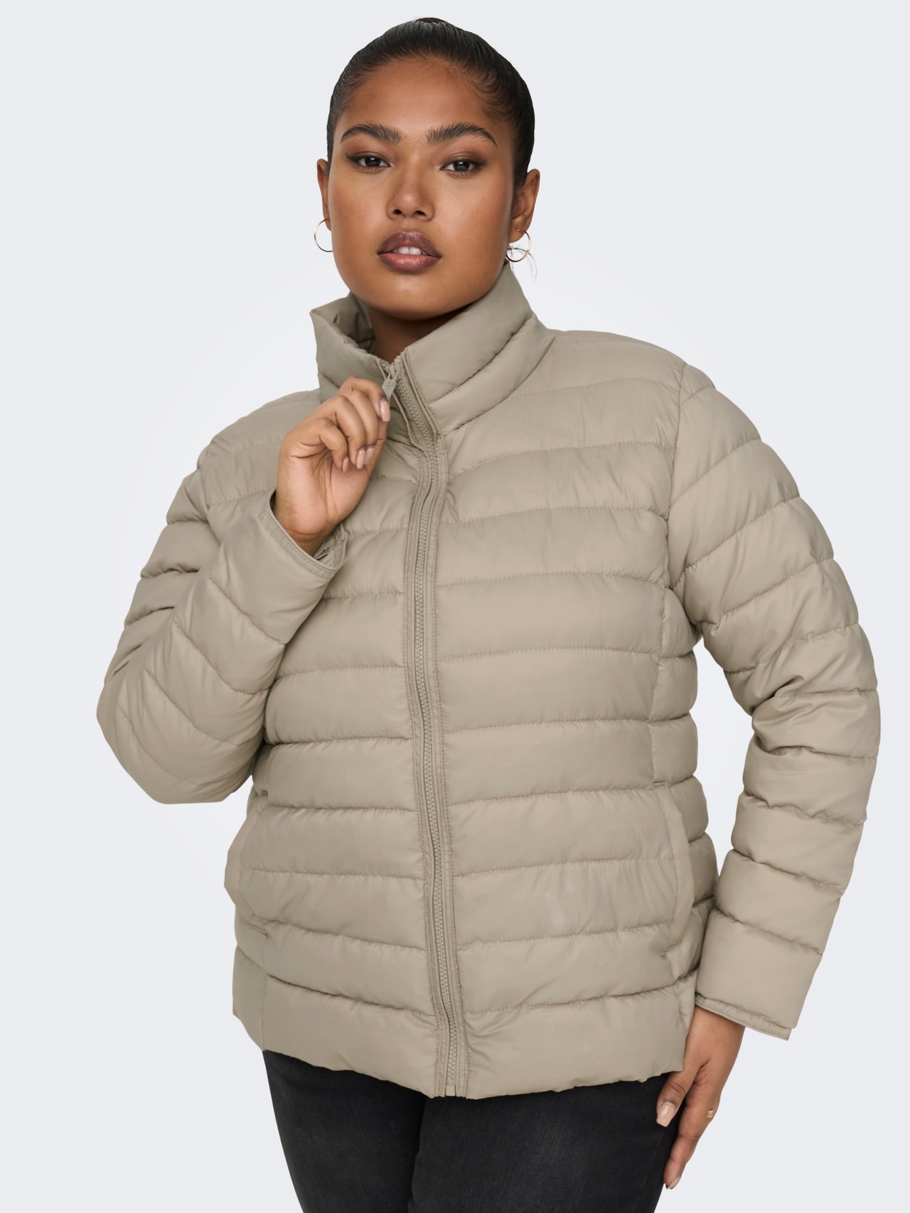 ONLY Curvy short Quilted jacket -Crockery - 15206089