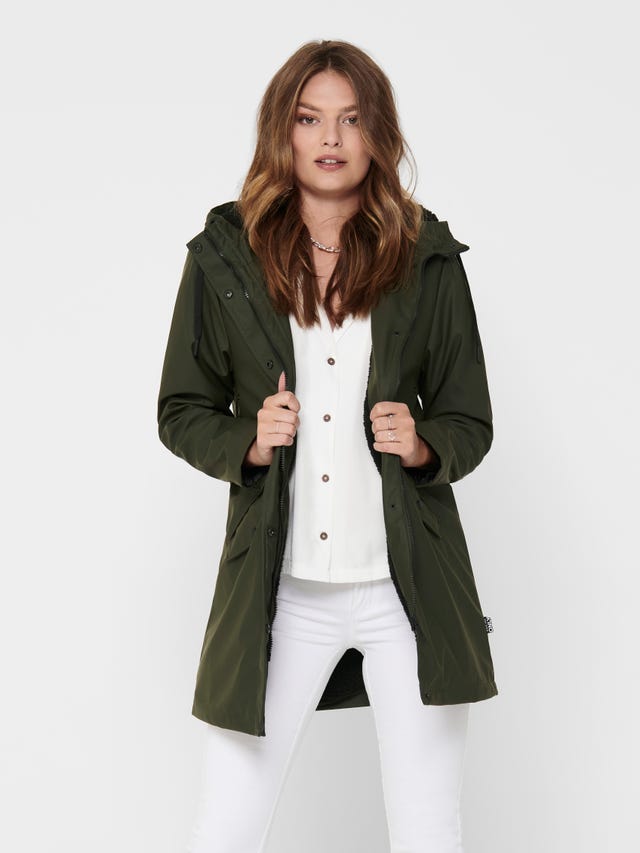 ONLY Rain jacket with teddy lining - 15206116