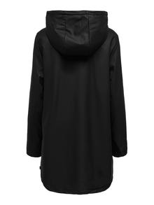 ONLY Hood with string regulation Coat -Black - 15206116