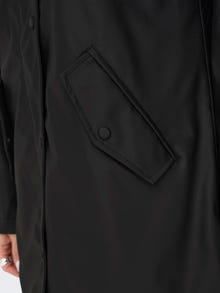 ONLY Hood with string regulation Coat -Black - 15206116