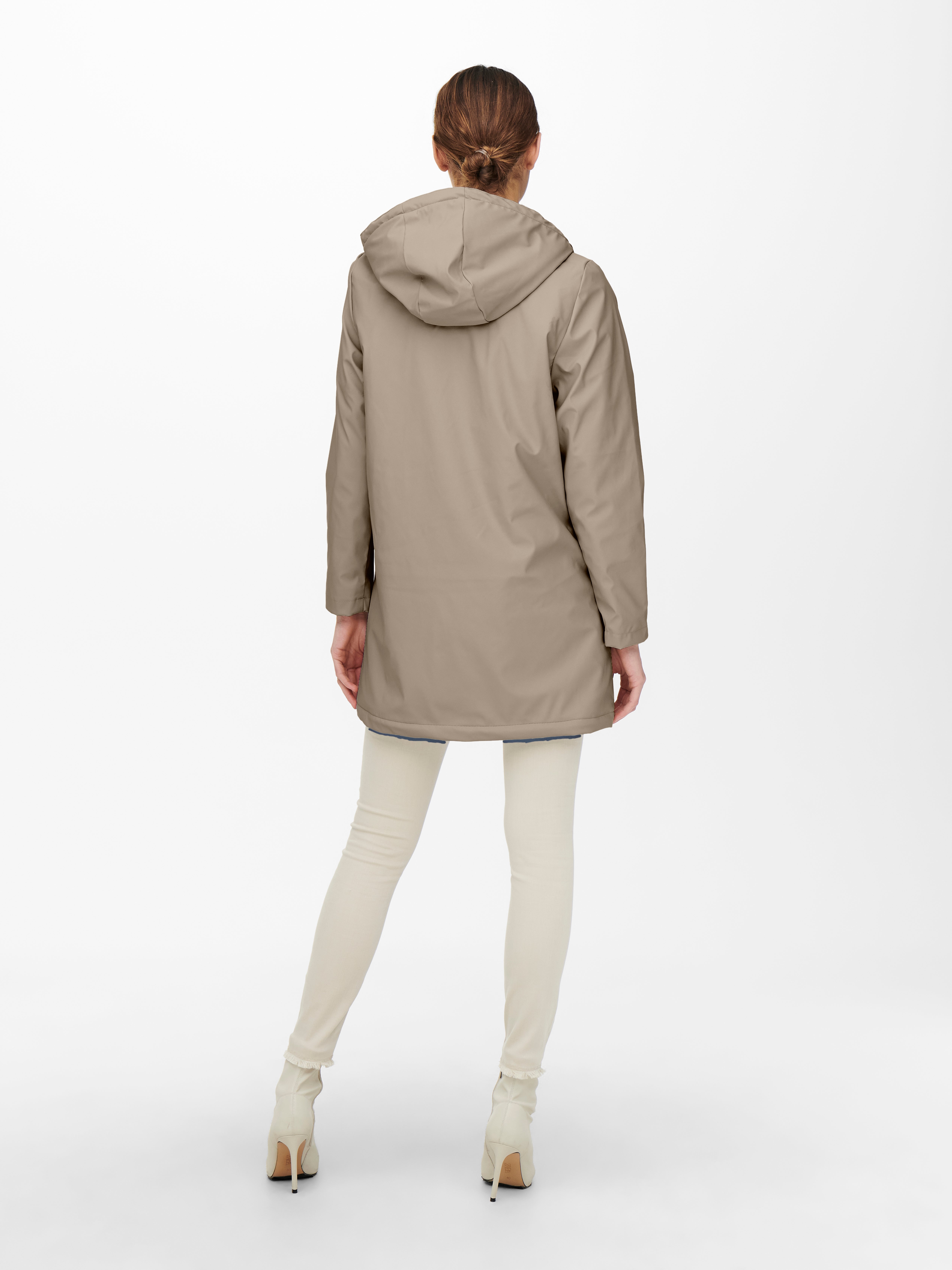 light grey rain jacket