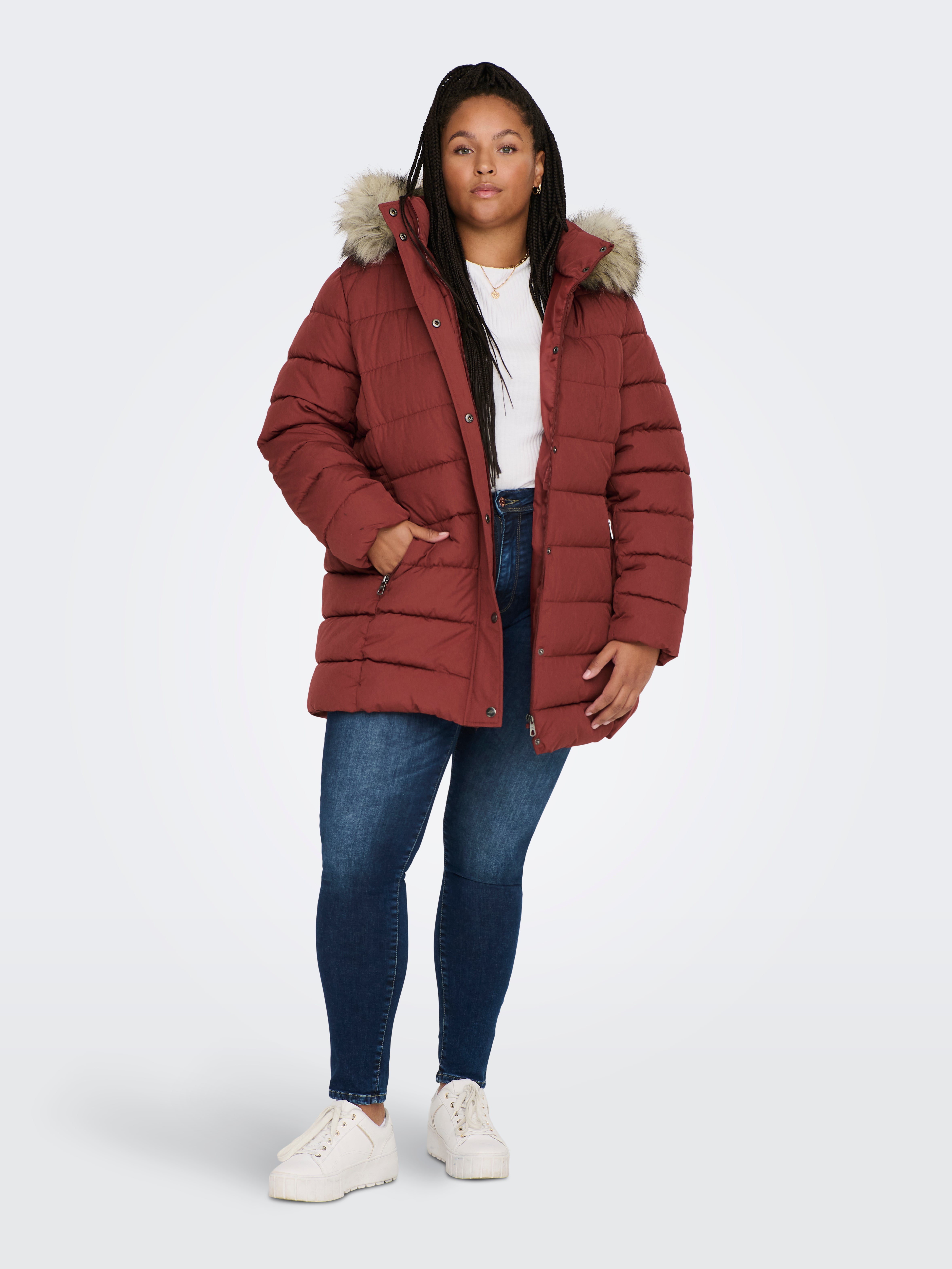 Long quilted winter on sale coat