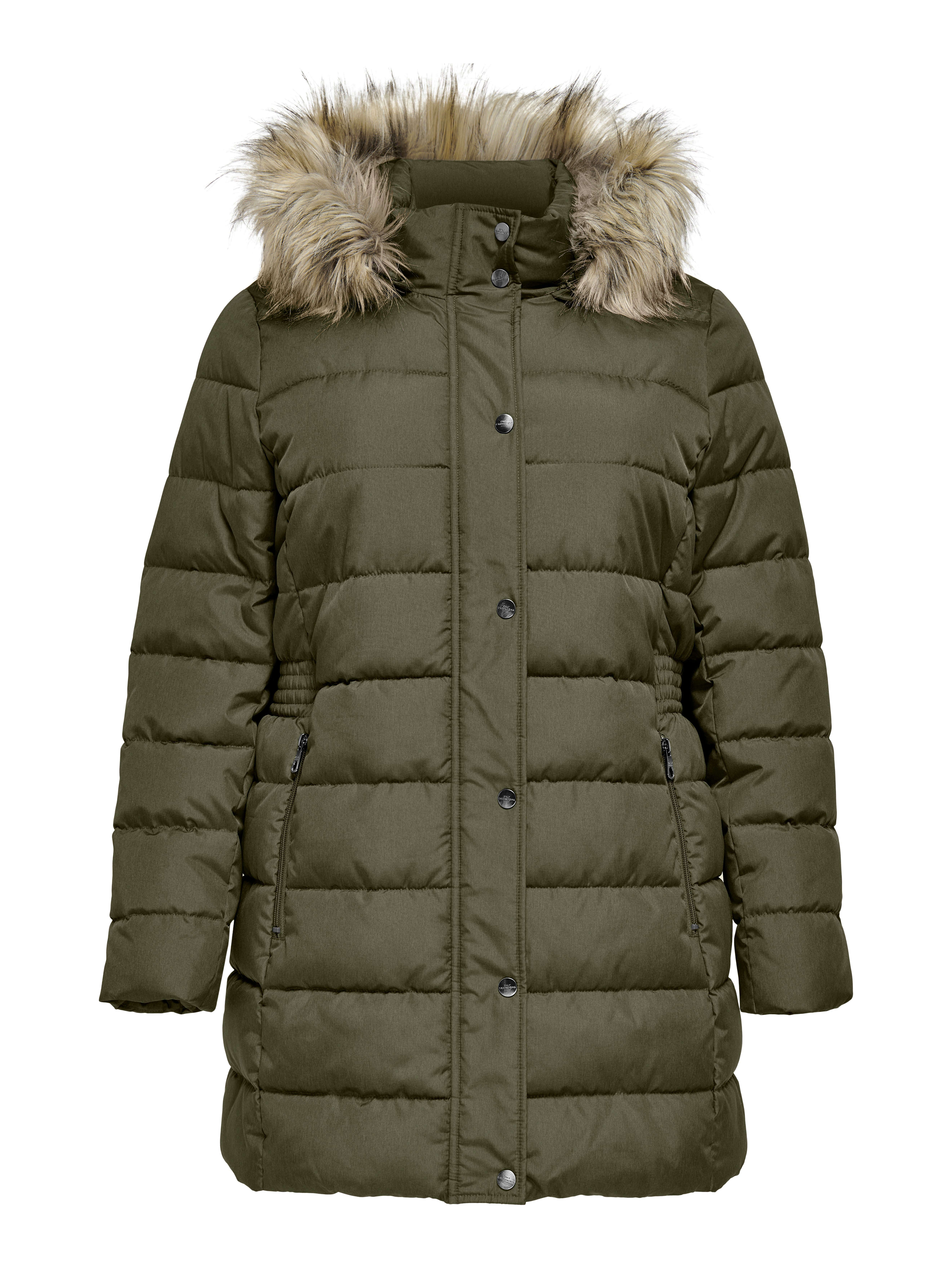 Green jacket with outlet fur hood