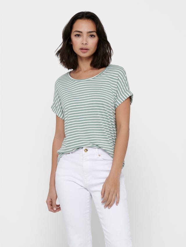 ONLY Regular Fit Round Neck Dropped shoulders T-Shirt - 15206243