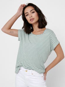 ONLY Regular Fit Round Neck Dropped shoulders T-Shirt -Jadeite - 15206243