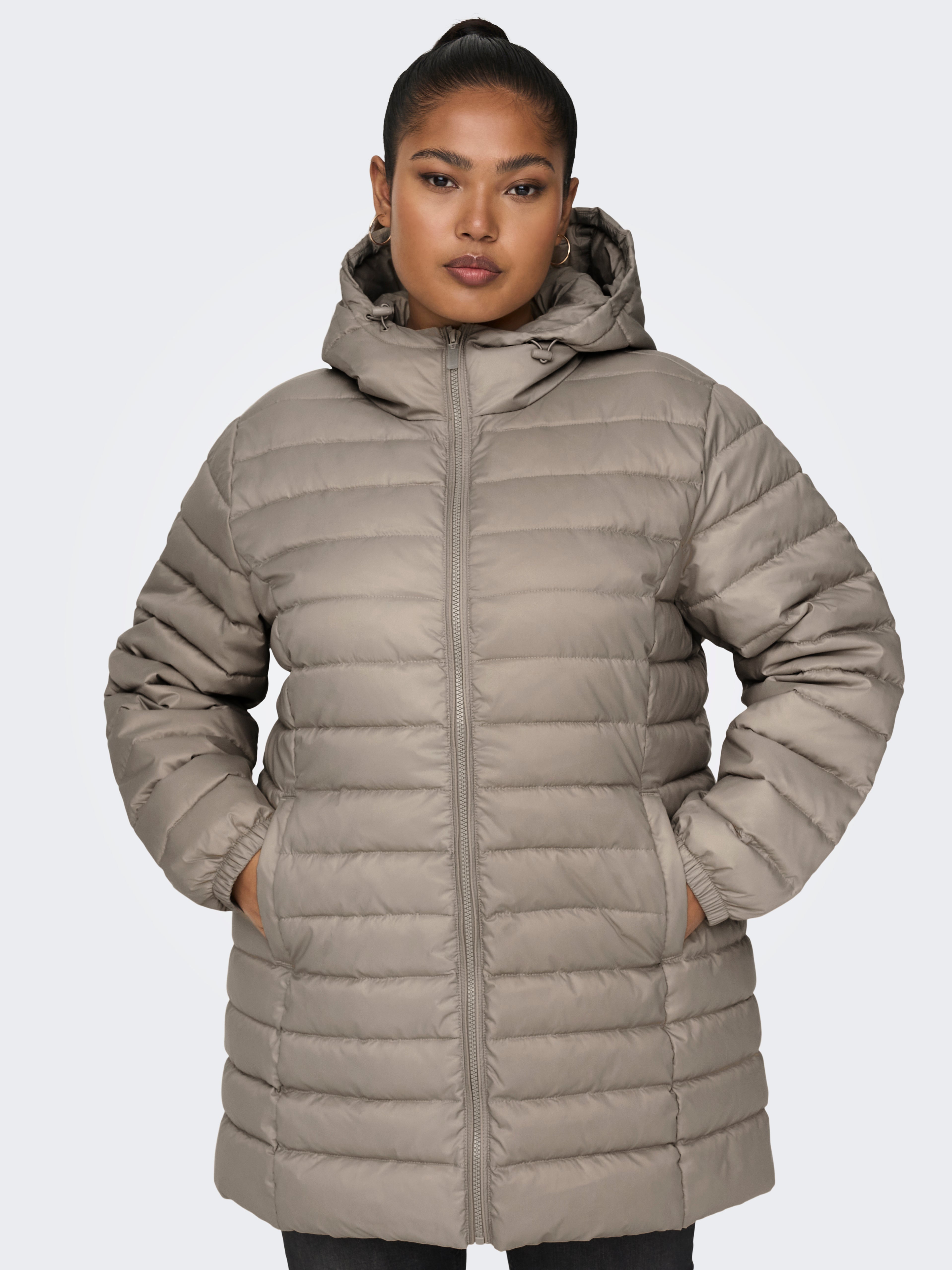 Lightweight long hot sale quilted jacket