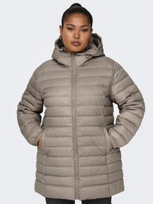 ONLY Curvy long Quilted jacket -Crockery - 15206377