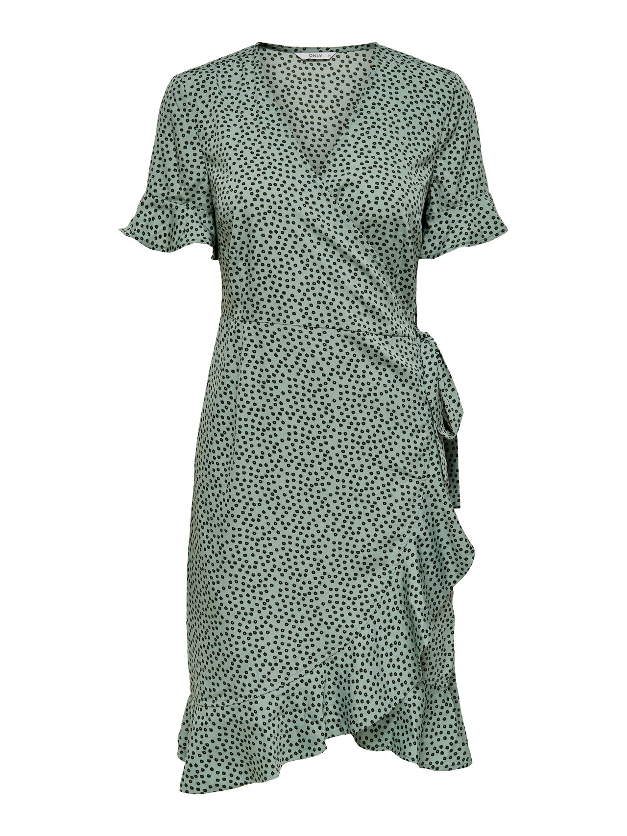 ONLY Regular fit V-Hals Korte jurk -Chinois Green - 15206407
