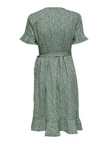 ONLY Regular Fit V-Neck Short dress -Chinois Green - 15206407