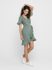 ONLY Mini wrap dress -Chinois Green - 15206407