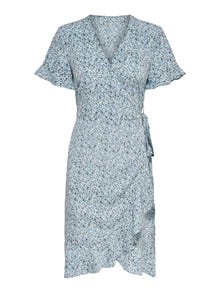 ONLY Mini wrap dress -Dusk Blue - 15206407