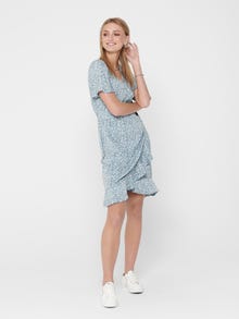 ONLY Mini wrap kjole -Dusk Blue - 15206407