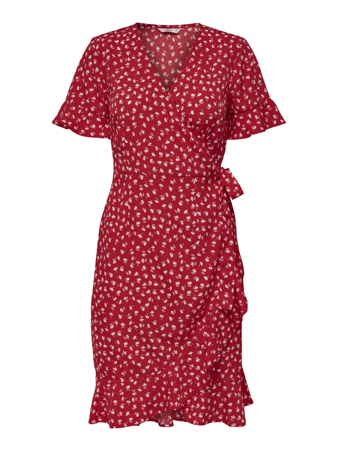 ONLY Regular Fit V-Neck Short dress -Mars Red - 15206407